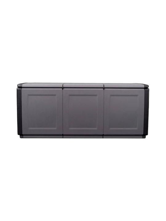 vidaXL Polypropylene Outdoor Storage Box 130lt Dark Gray / Black 138x53x57cm