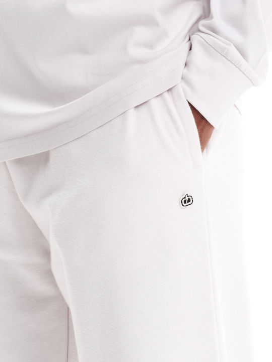 Pantaloni de trening cu Elastic Alb