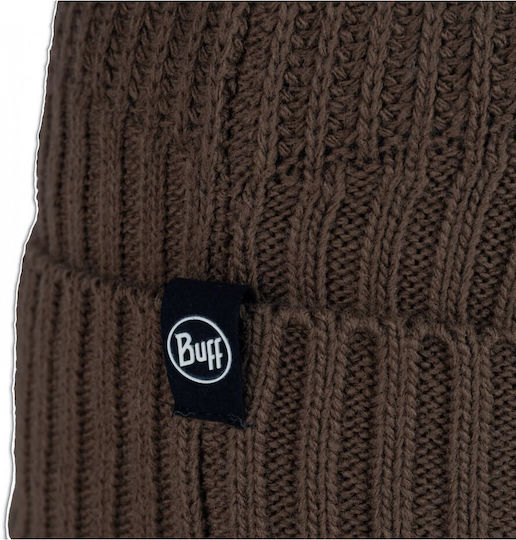 Beanie Unisex Fleece Σκούφος Πλεκτός σε Καφέ χρώμα