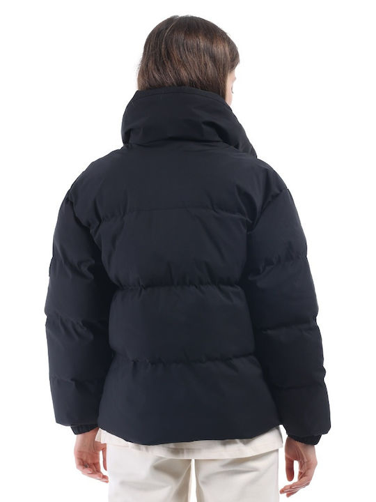 District75 Kurz Damen Puffer Jacke Schwarz