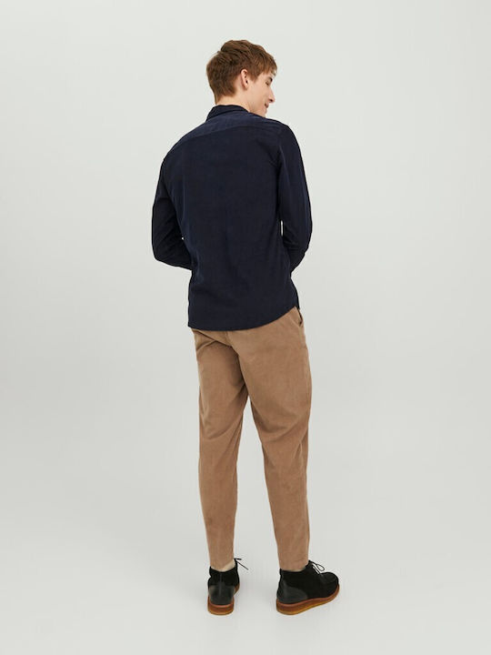 Long-sleeved Corduroy Shirt Navy Blazer