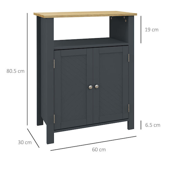 Kleankin Waschtisch ohne Waschbecken L60xB30xH80.5cm Blau