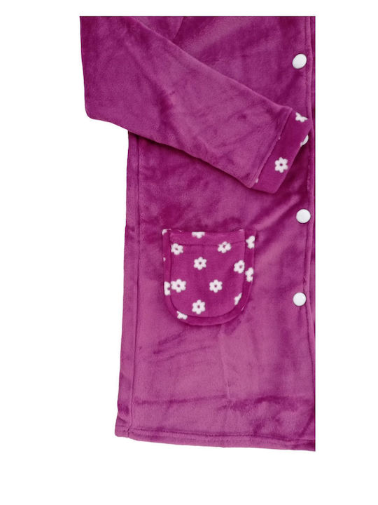 Lydia Creations Women's Winter Fleece Pajama Robe Purple