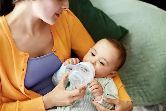 Philips Εκπαιδευτικό Μπιμπερό Πλαστικό με Λαβές Μπεζ 4m+ 150ml