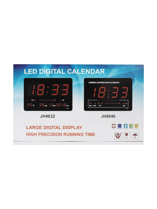 Factory Wall Clock Digital Plastic Black 46x32cm