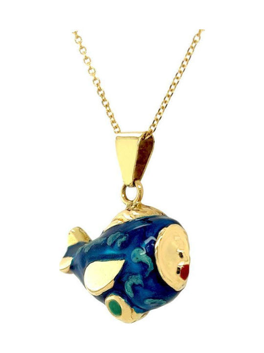Xryseio Kids Pendant Fish in 14K Gold