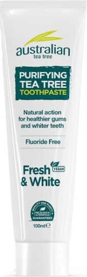 Optima Naturals Australian Tea-tree Fresh & White Οδοντόκρεμα Χωρίς Φθόριο για Πλάκα & Τερηδόνα 100ml