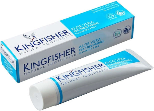 Kingfisher Aloe Vera Tea Tree Fennel Natural fluor Toothpaste Fluoride Free for Plaque & Cavities 100ml