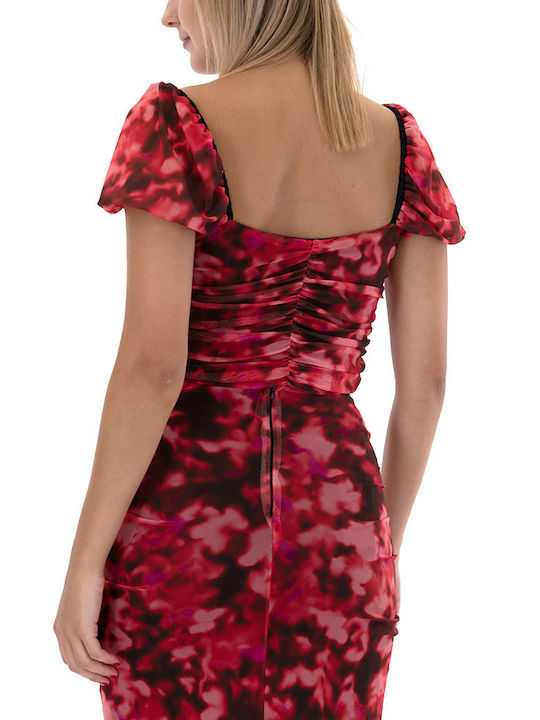 Damen Crop Top Kurzarm Rot