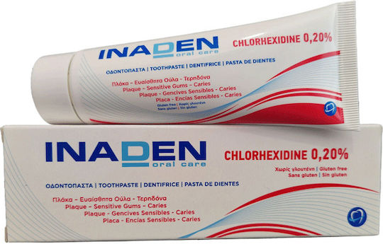 Inaden Chlorhexidine 0.20% Паста за зъби с Хлорхексидин за чувствителни зъби и зъбна плака 75ml