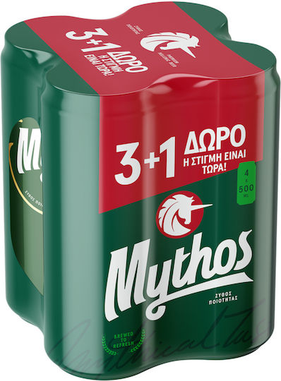Mythos 3+1 Gift Lager Beer Can 4x500ml