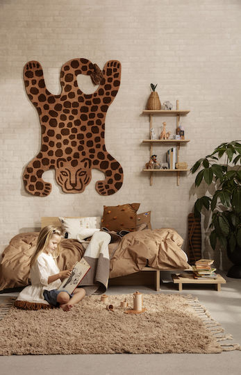 Ferm Living Καλάθι Αποθήκευσης Rattan με Καπάκι Μπεζ 19x19x30cm