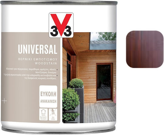 V33 Universal Βερνίκι Εμποτισμού Νερού Δρυς Μεσαία Σατινέ 750ml