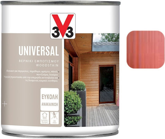 V33 Universal Βερνίκι Εμποτισμού Νερού Δρυς Μεσαία Σατινέ 750ml