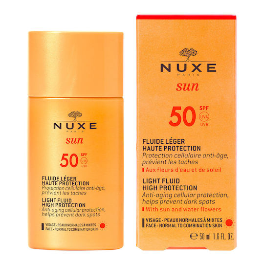 Nuxe Sun Αδιάβροχη Αντηλιακή Κρέμα Προσώπου SPF50 50ml