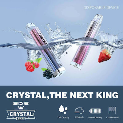 Crystal Bar Einweg-E-Zigarette 600 Züge Wassermelone Eis Ohne Nikotin 2ml