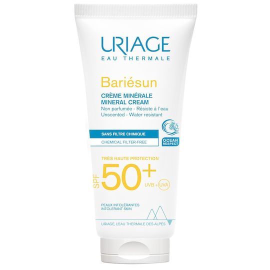 Uriage Bariesun Creme Minerale Mineral Αδιάβροχη Αντηλιακή Κρέμα Προσώπου και Σώματος SPF50 100ml