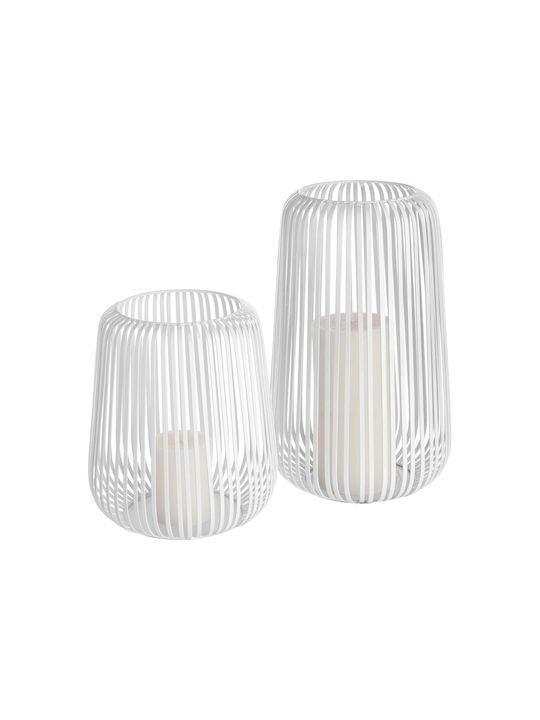 Butlers Metallic Lantern White