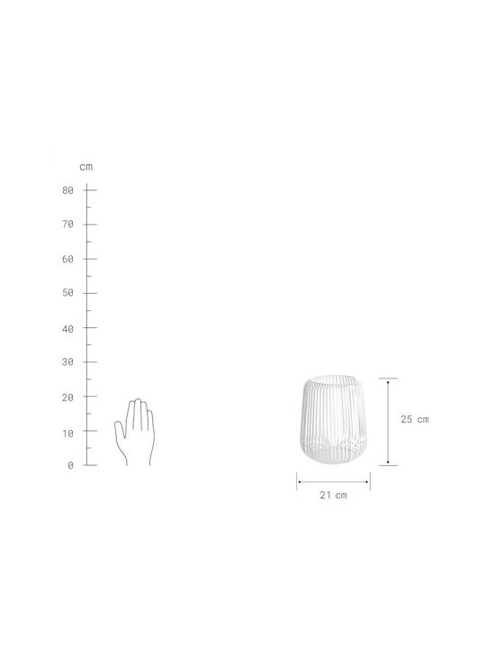 Butlers Tabletop Metallic Lantern White