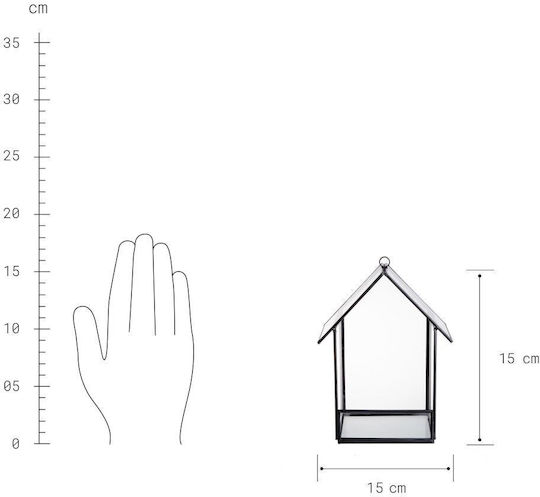 Butlers Glass Lantern Black 15x11cm