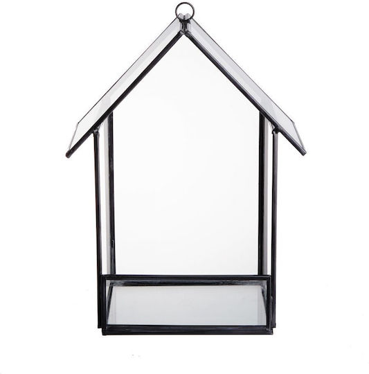 Butlers Laterne Glas Schwarz 15x11cm 1Stück