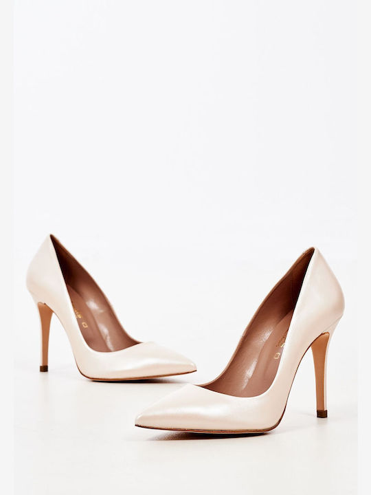 Mortoglou Leder Pumps Beige