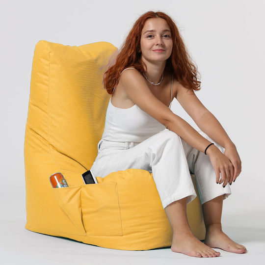 Puf Fotoliu Impermeabilă Diamond Galben 60x90x35cm