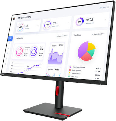 Lenovo ThinkVision T32p-30 IPS Monitor 31.5" 4K 3840x2160 με Χρόνο Απόκρισης 4ms GTG