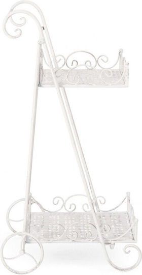 Bizzotto Plant Stand Metal White 41cmx34cmx78cmcm.