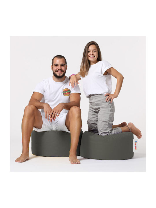 Bean Bag Chair Stool Waterproof Round Grey 55x55x30cm