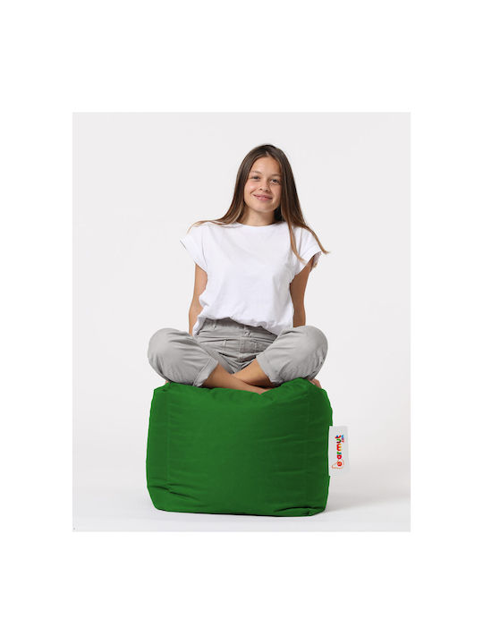 Waterproof Bean Bag Stool Poof Square Green 45x45x45cm