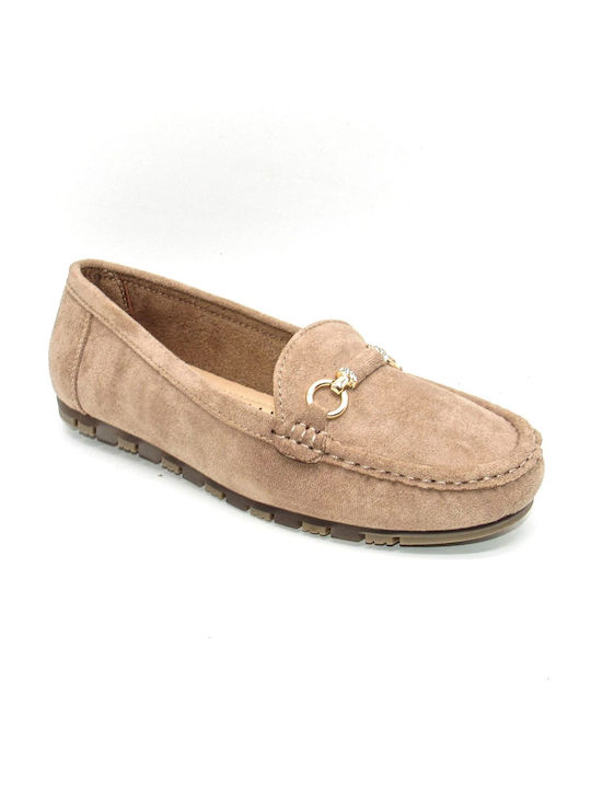 Super Mode Damen Loafers in Beige Farbe