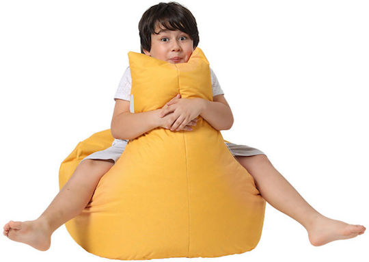 Πουφ Sessel Baton Yellow 70x70x35cm
