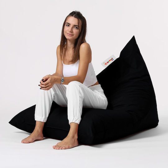 Fotolii Puf Bolster Impermeabil Pyramid Negru 145x90x35cm