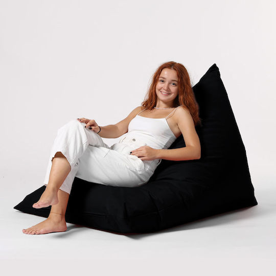 Fotolii Puf Bolster Impermeabil Pyramid Negru 145x90x35cm