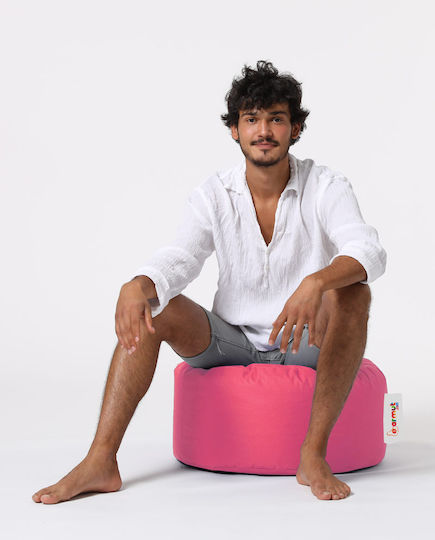 Waterproof Bean Bag Stool Poof Round Pink 55x55x30cm