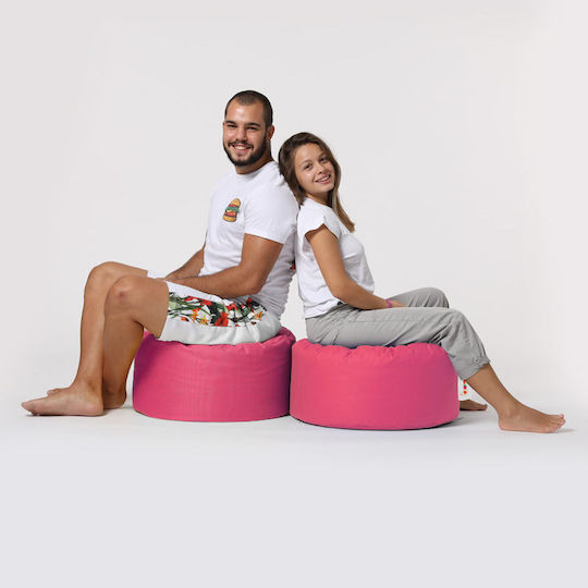 Waterproof Bean Bag Stool Poof Round Pink 55x55x30cm