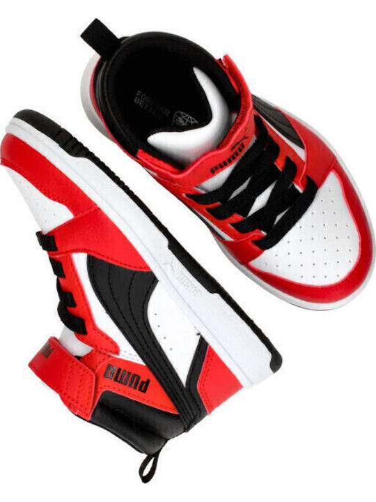 Rebound V6 Kids Sneakers High with Scratch White