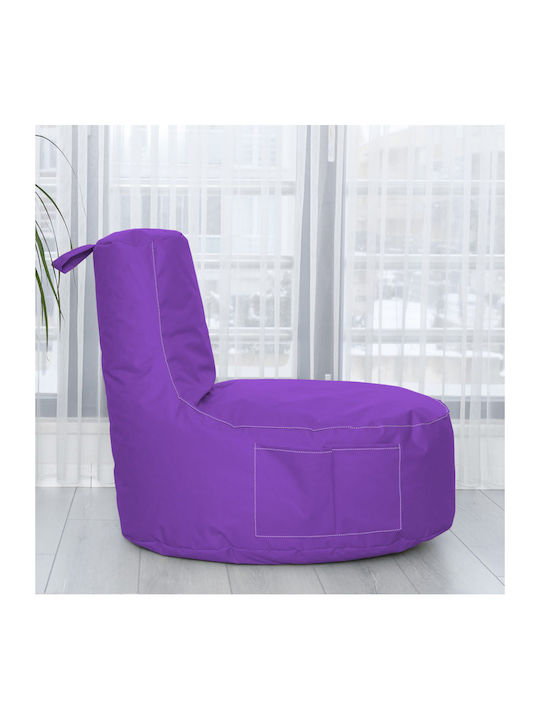 Waterproof Bean Bag Chair Poof Eva Purple 70x70x80cm
