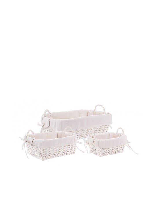 Wicker Decorative Baskets Set 3pcs Bizzotto