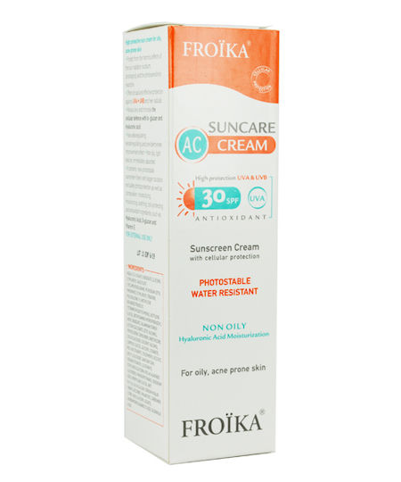 Froika AC Cream Oil Free Pump Слънцезащитен Крем За Лице SPF30 50ml