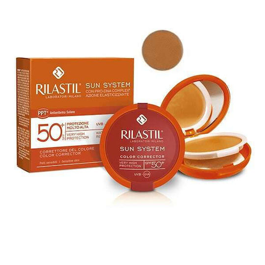 Rilastil Sun System Цветен Коректор Стъклена Пудра За Лице SPF50 с Цвят 03 Бронз 10гр