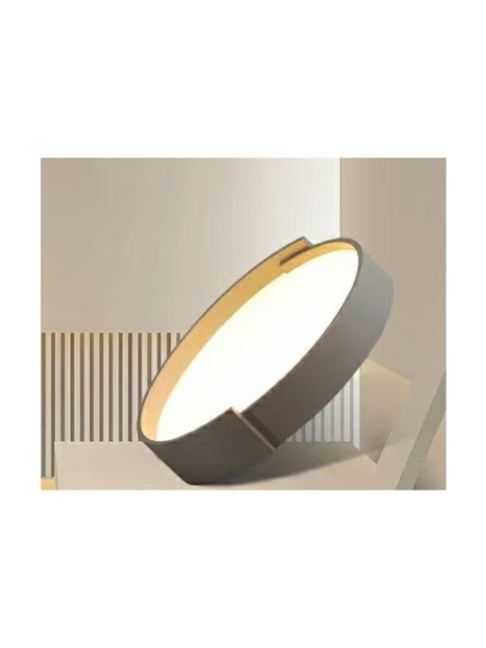 Lightex Πλαφονιέρα Οροφής 40εκ. Γκρι με Ενσωματωμένο LED
