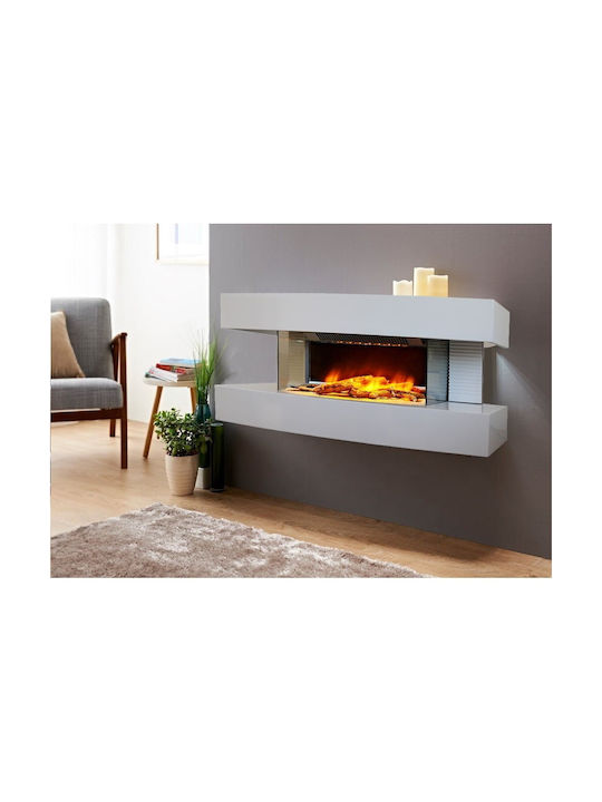 Electric Sun Paula Wall Mounted Electric Fireplace 10W 81x41cm White