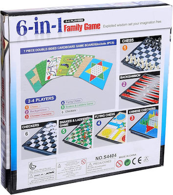 Board Game 6 in 1 Family Game for 2-4 Players 6+ Years (EN)