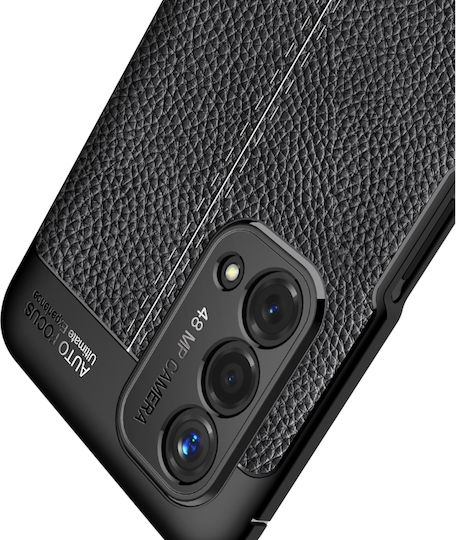 5g Litchi Texture Back Cover Σιλικόνης Μαύρο (OnePlus Nord N200)