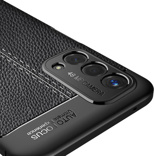 5g Litchi Texture Back Cover Σιλικόνης Μαύρο (OnePlus Nord N200)