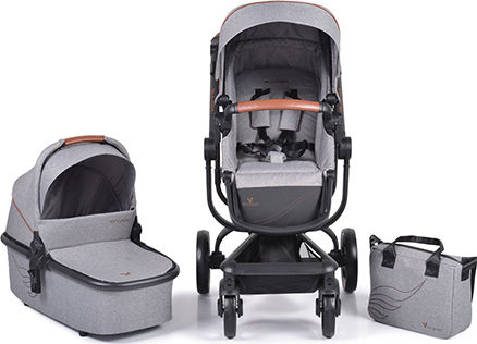 Cangaroo Ellada Verstellbar 2 in 1 Baby Kinderwagen Geeignet für Neugeborene Gray 15kg