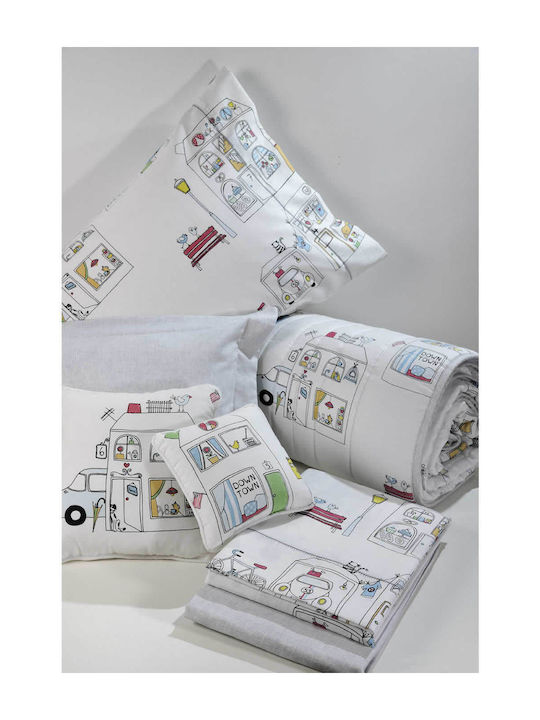 Down Town Home Kids Cotton Satin Pillowcase Set 52x75cm Blue