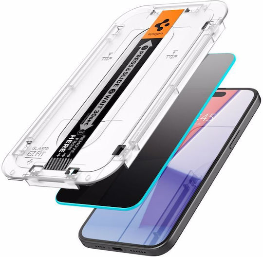 Spigen Ez Fit Glas.tr Privacy Tempered Glass 2τμχ (iPhone 15 Pro)
